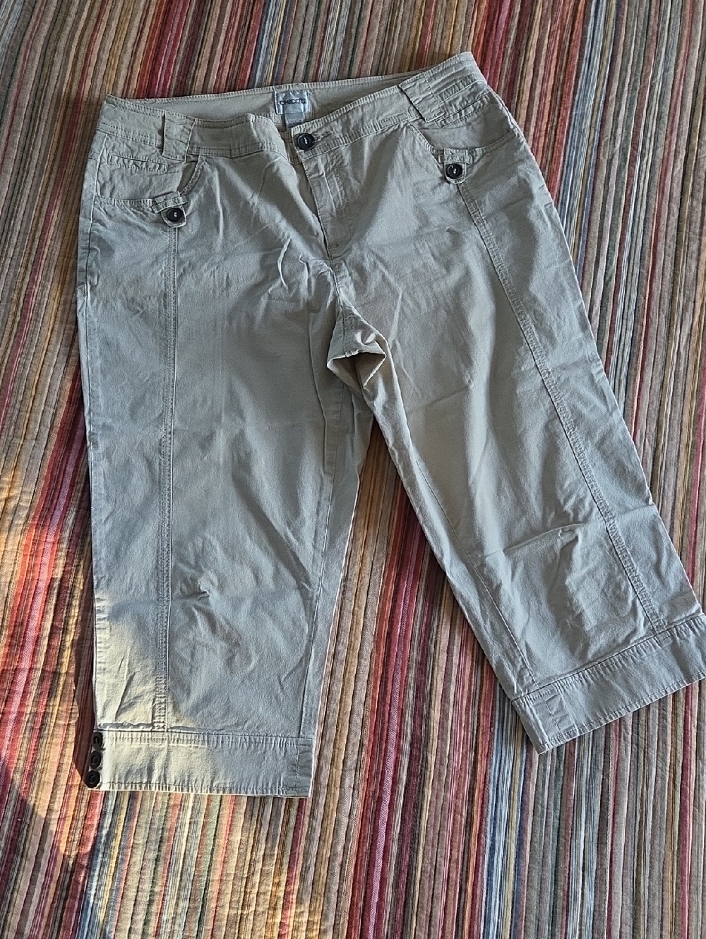 Chico's Beige Womens Cargo Capris